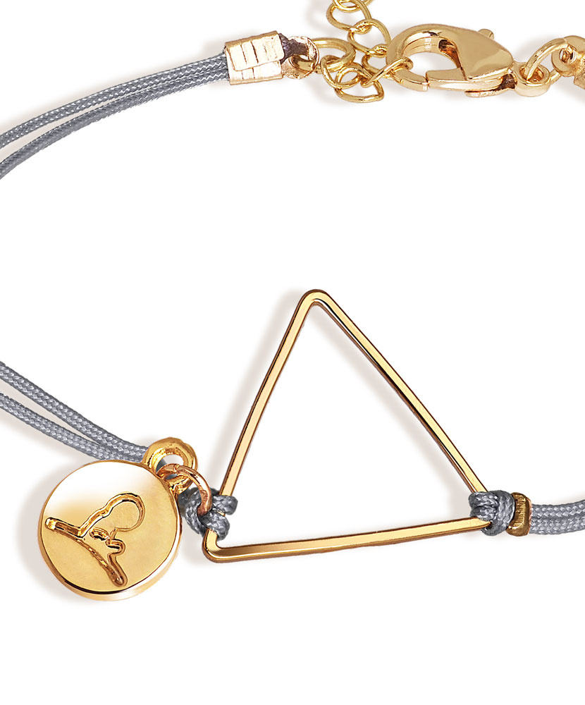 Delicate Gold Triangle Cord Bracelet